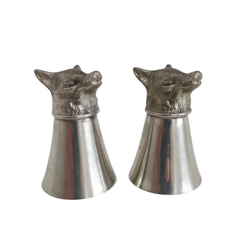 Vintage pewter fox head - vintage,